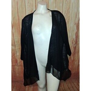 Notations Black Short Sleeve Wrap Sz 1X